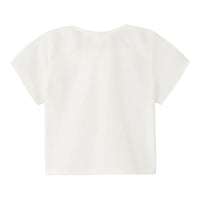 Lil' Atelier baby jolene shirt in coconut milk. Gemaakt van 100% biologisch katoen, loose fit met button down-kraag en knoopsluiting. Stijlvol met geborduurde details. Een must-have! VanZus