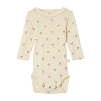 Comfortabel en stijlvol: het Lil' Atelier baby nalu girl slim rompertje in turtledove melange. Gemaakt van merinowol en TENCEL™ Modal. Ideaal voor herfst/winter. Houd je baby lekker warm. VanZus