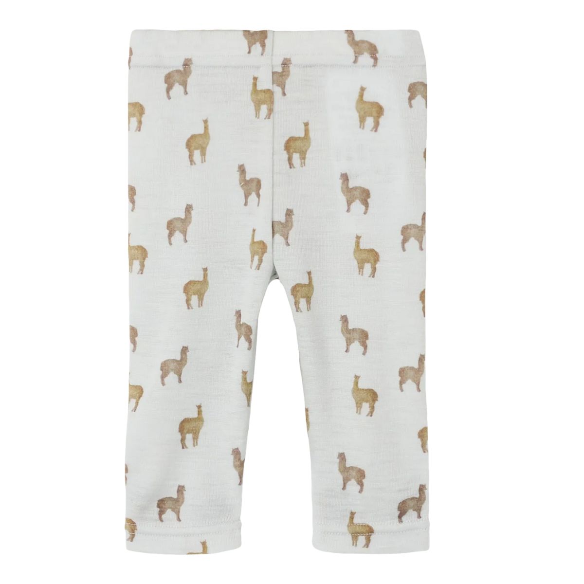 Lil' Atelier baby noel wol slim legging in gray dawn lama. Gemaakt van 100% merinowol voor comfort. Slim fit met elastische taille en all-over print. Perfecte keuze voor elk seizoen. VanZus