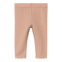 De baby noel wol slim legging in roebuck van Lil' Atelier: gemaakt van 100% merinowol, slim fit met elastische taille en schattig kanten detail. Perfect voor elk seizoen. VanZus