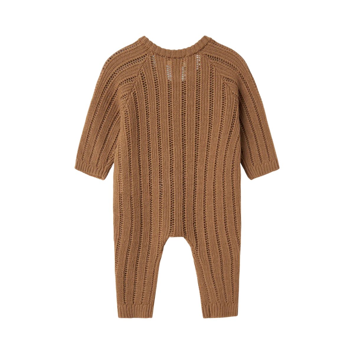 Dit stijlvolle baby nomo knit onesie in de kleur tigers eye van Lil' Atelier is een must-have voor de garderobe van je pasgeboren kindje. VanZus