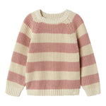 Dit lieve emlen knit shirt in de mooie kleur turtledove withered rose van het merk Lil' Atelier is de ideale trui voor als het wat frisser is. VanZus