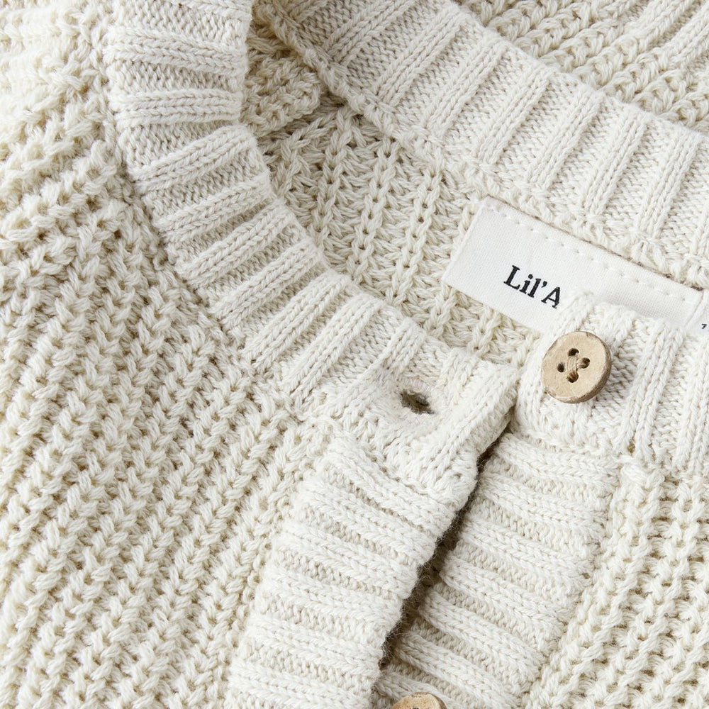 Lil' Atelier emlen len knit vestje turtledove