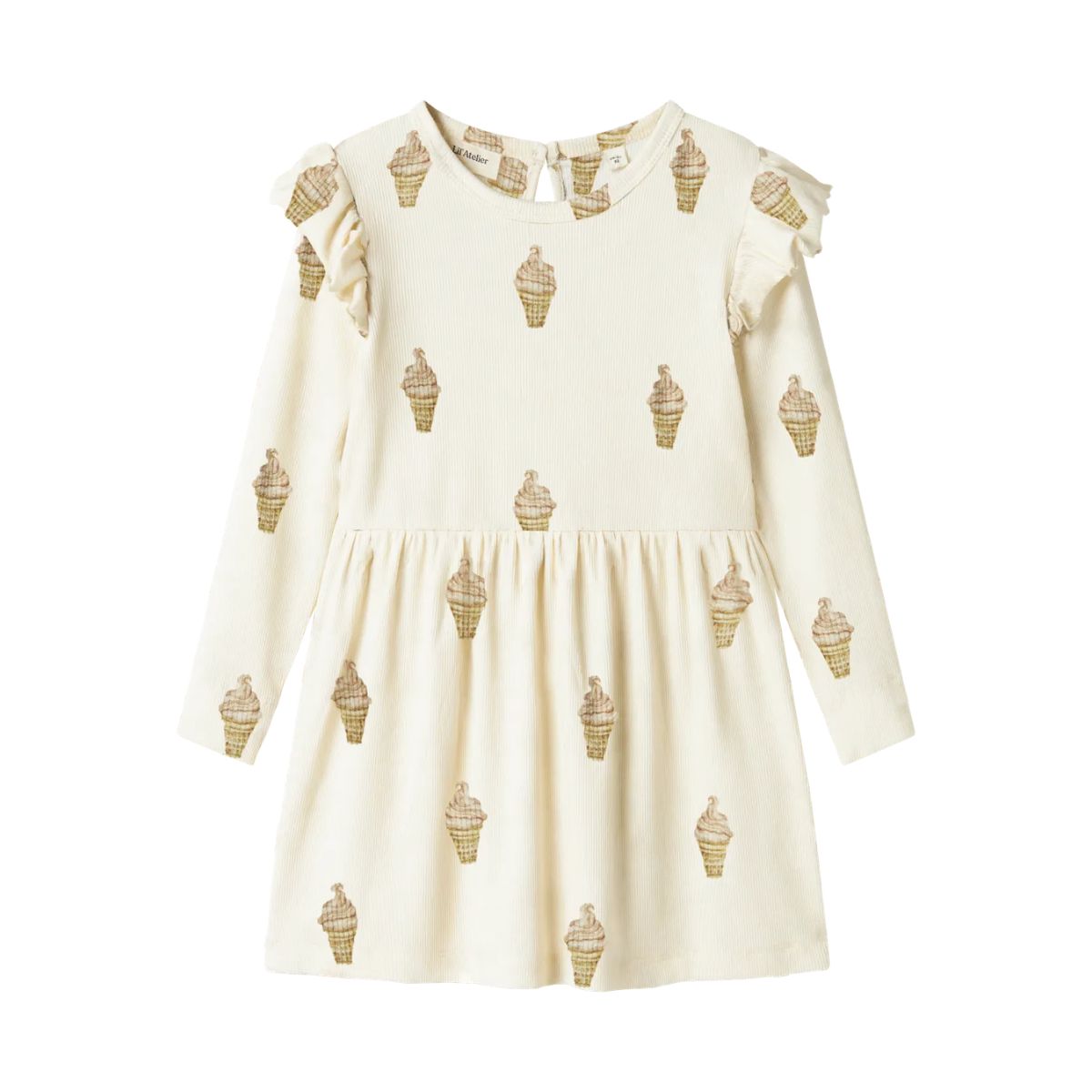 Lil' Atelier midi-jurk in turtledove ice cream, gemaakt van biologisch katoen en TENCEL™ Lyocell, perfect voor elke gelegenheid. Hip en comfortabel, ideaal voor de lente en zomer. VanZus