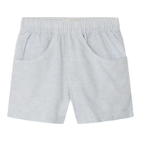 Lil' Atelier jesper shorts in ancient water, gemaakt van 55% linnen en 45% biologisch katoen. Regular fit met verstelbare taille en zijzakken, perfect voor casual zomerdagen. VanZus
