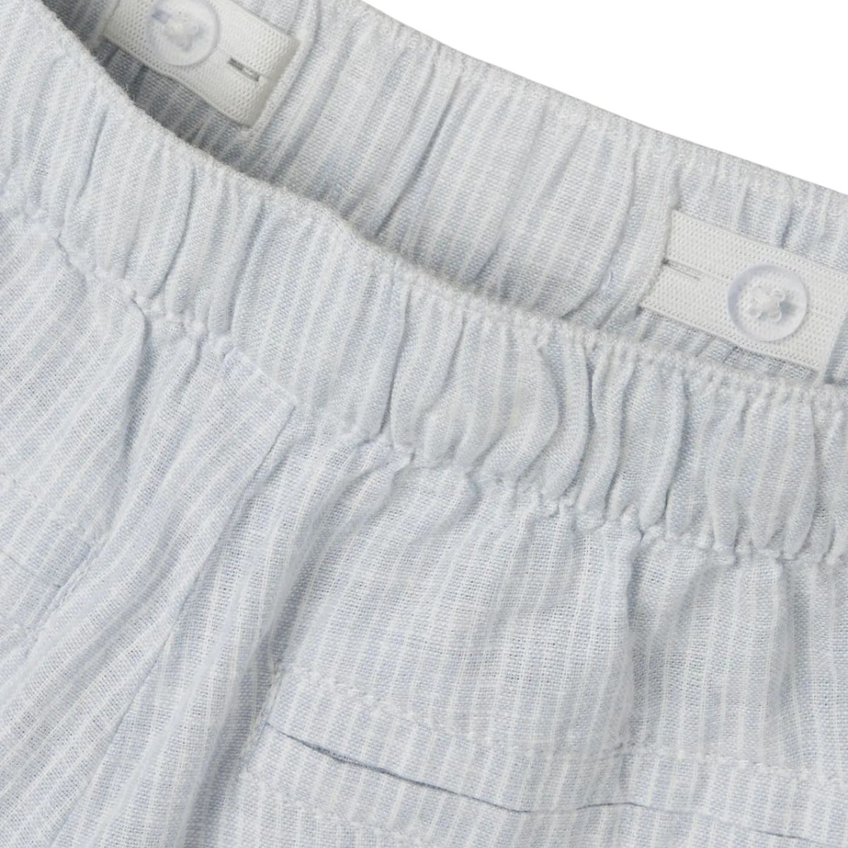 Lil' Atelier jesper shorts in ancient water, gemaakt van 55% linnen en 45% biologisch katoen. Regular fit met verstelbare taille en zijzakken, perfect voor casual zomerdagen. VanZus
