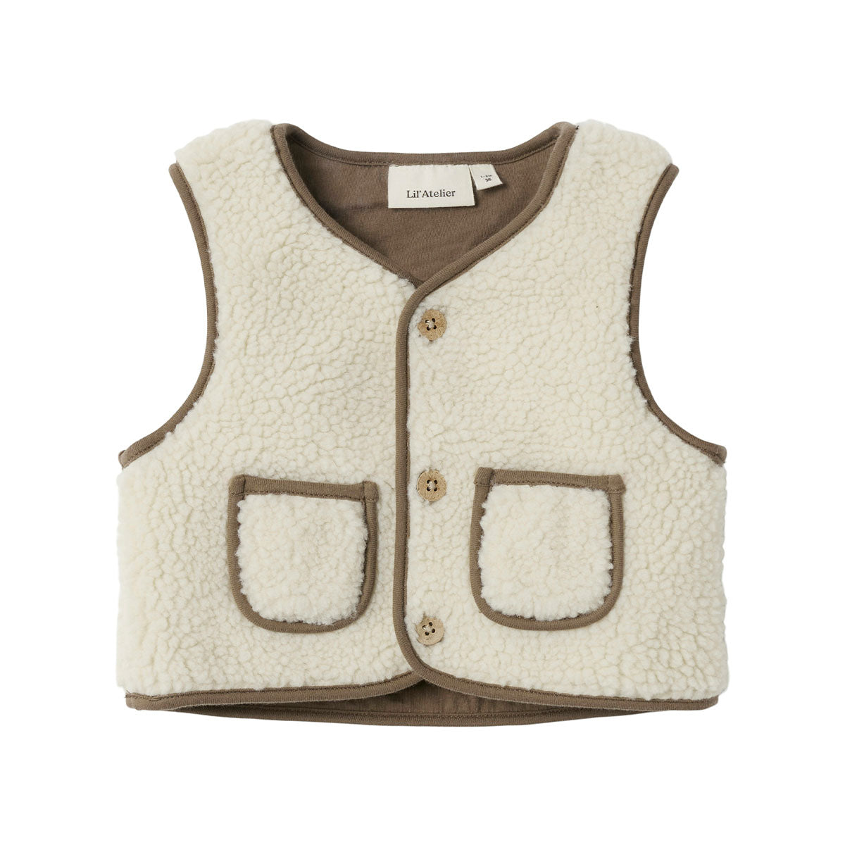 Stijl de look van jouw mini af met de heerlijk zachte lajo baby bodywarmer van het merk Lil' Atelier. VanZus