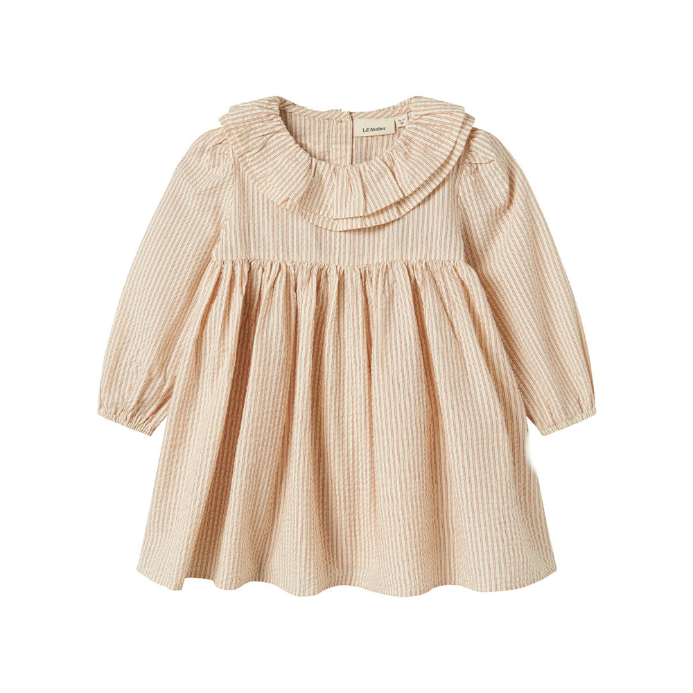 Deze Lil' Atelier Lucia jurk in de kleur turtledove van het leuke merk Lil' Atelier is een elegant en veelzijdig kledingstuk voor je kleintje. De jurk is gemaakt van zachte, comfortabele stoffen die de hele dag draagbaar zijn. VanZus