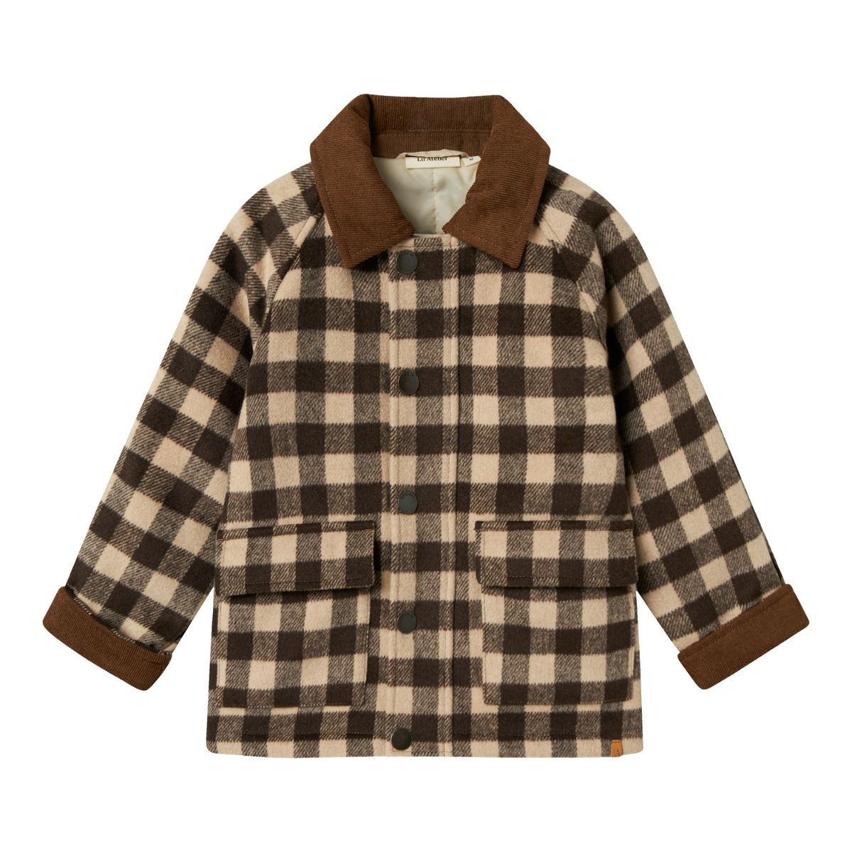 De nima jas in turtledove van het merk Lil' Atelier is de ideale keuze voor stijl en functionaliteit in de lente en zomer. Deze coat is ontworpen met een mooie geblokte print in bruin en beige en heeft een net model. VanZus