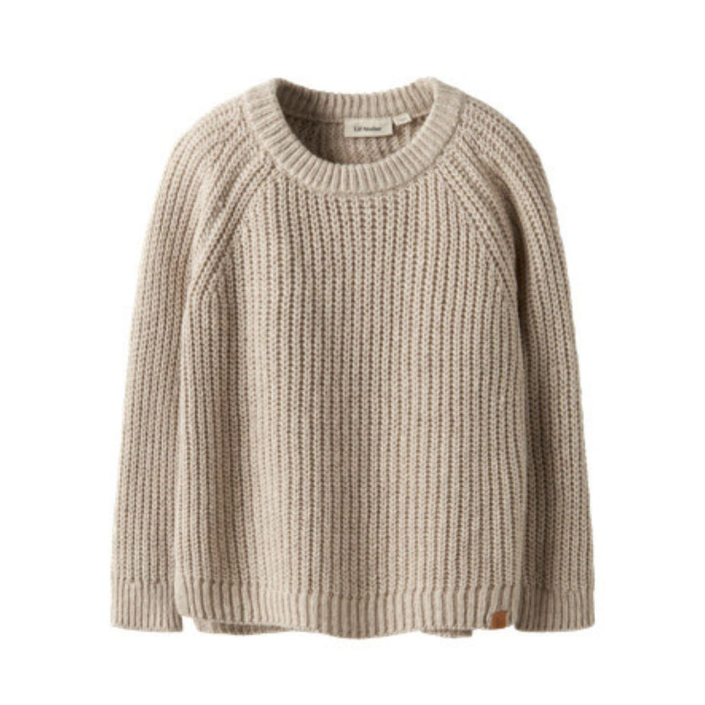 De gebreide trui rumba oxford tan melange van Lil' Atelier is een warme, stijlvolle kindertrui in grijs. Beschikbaar in maat 92 t/m 122. Shop bij VanZus