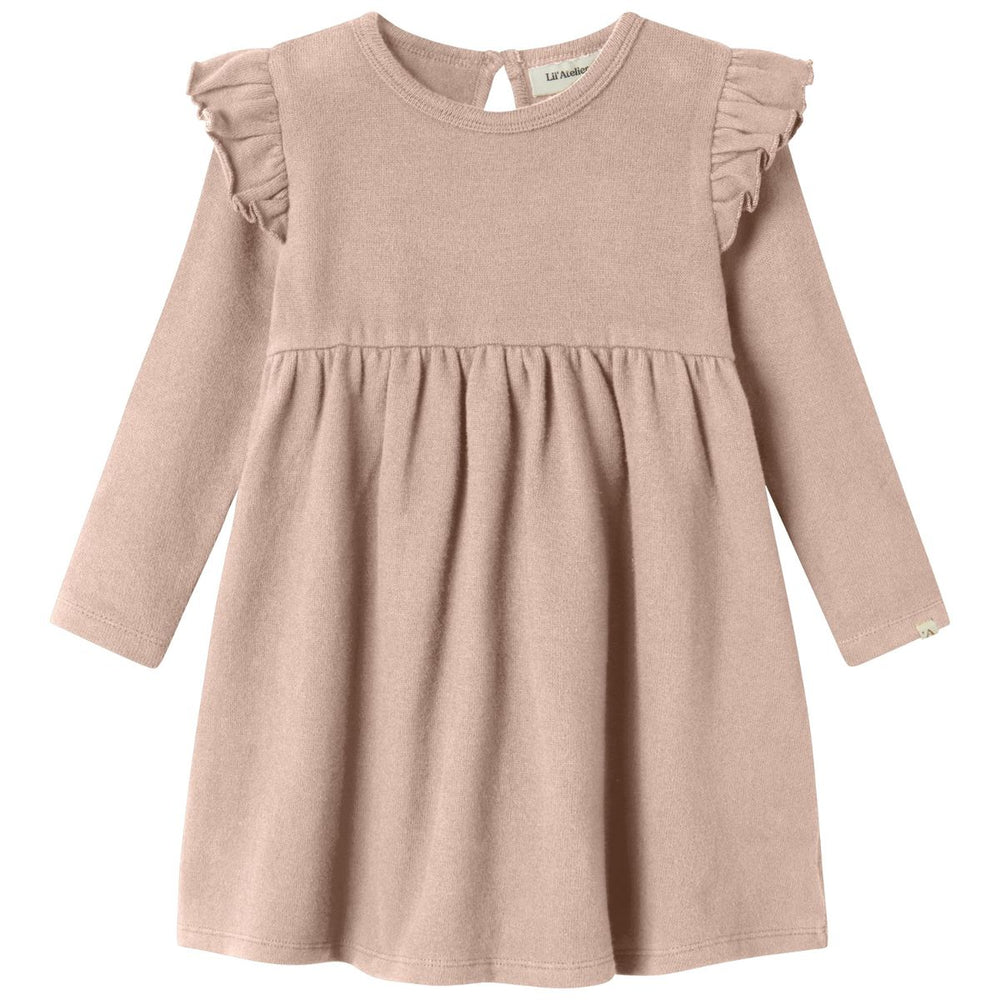 Ben je op zoek naar een mooie basic voor in de kledingkast van je kleintje? Dan is deze thora jurk in de kleur cameo rose van het mooie merk Lil' Atelier een echte must have! VanZus