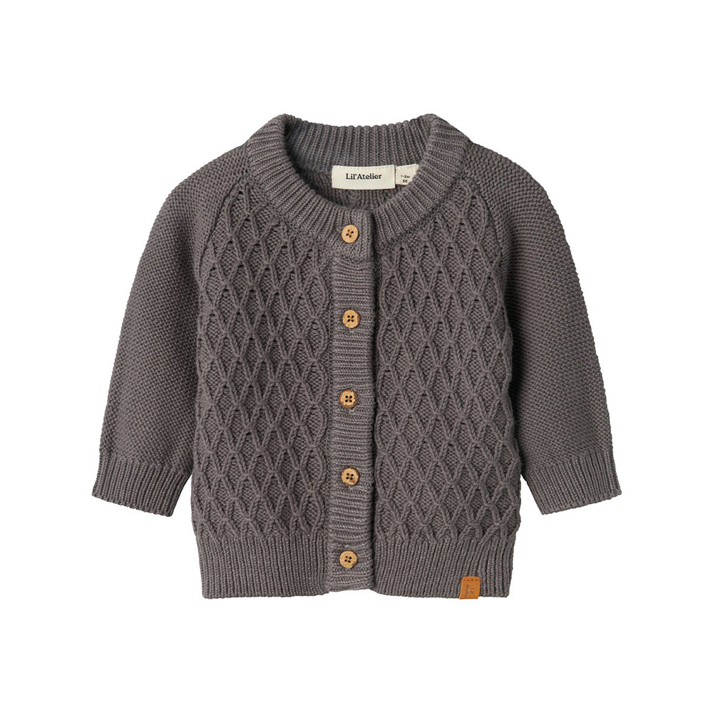 Lil' Atelier tobie knit cardigan pewter