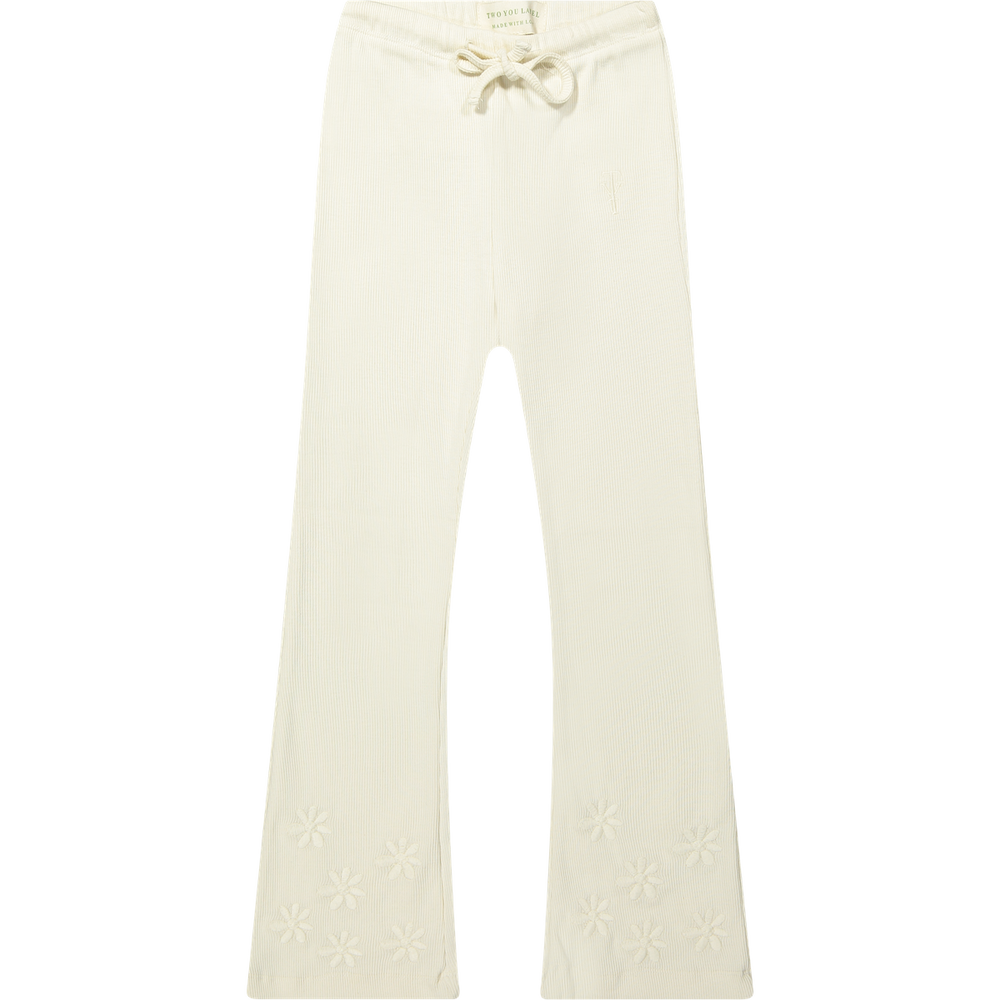Two You Label lilly straight legging embroidery flower beach
