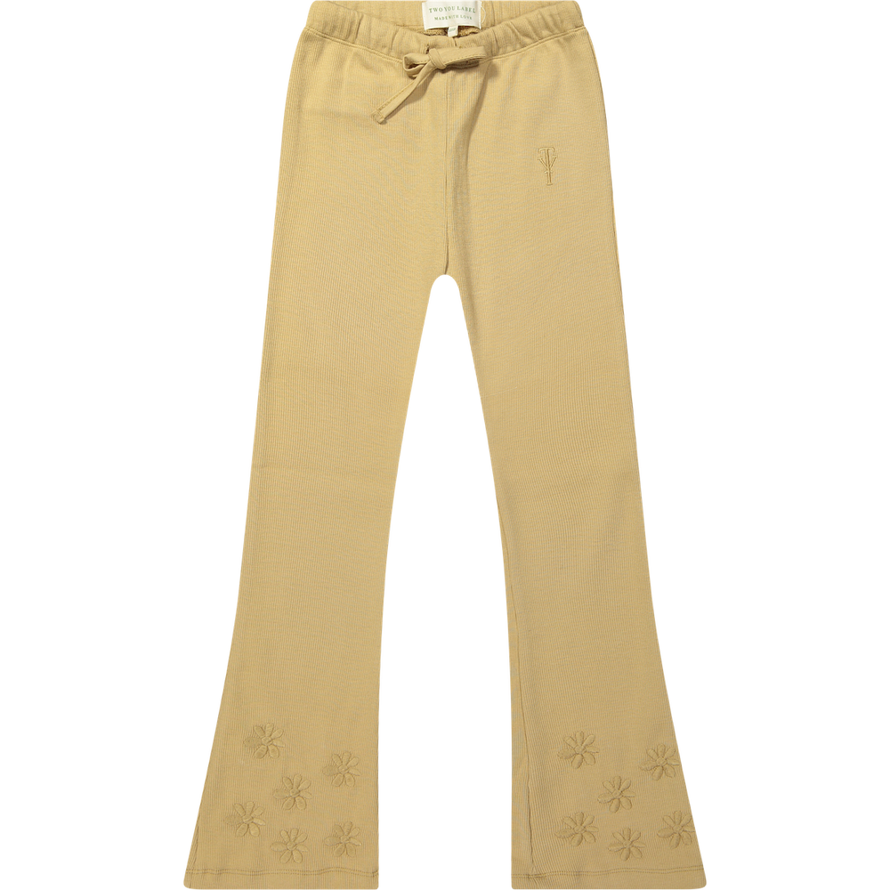 Two You Label lilly straight legging embroidery flower honey