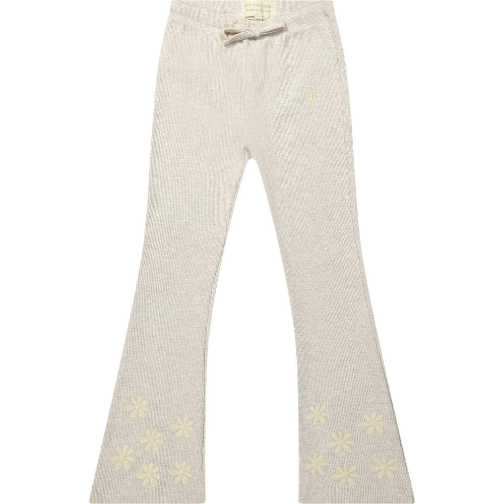 Two You Label lilly straight legging embroidery flower oat