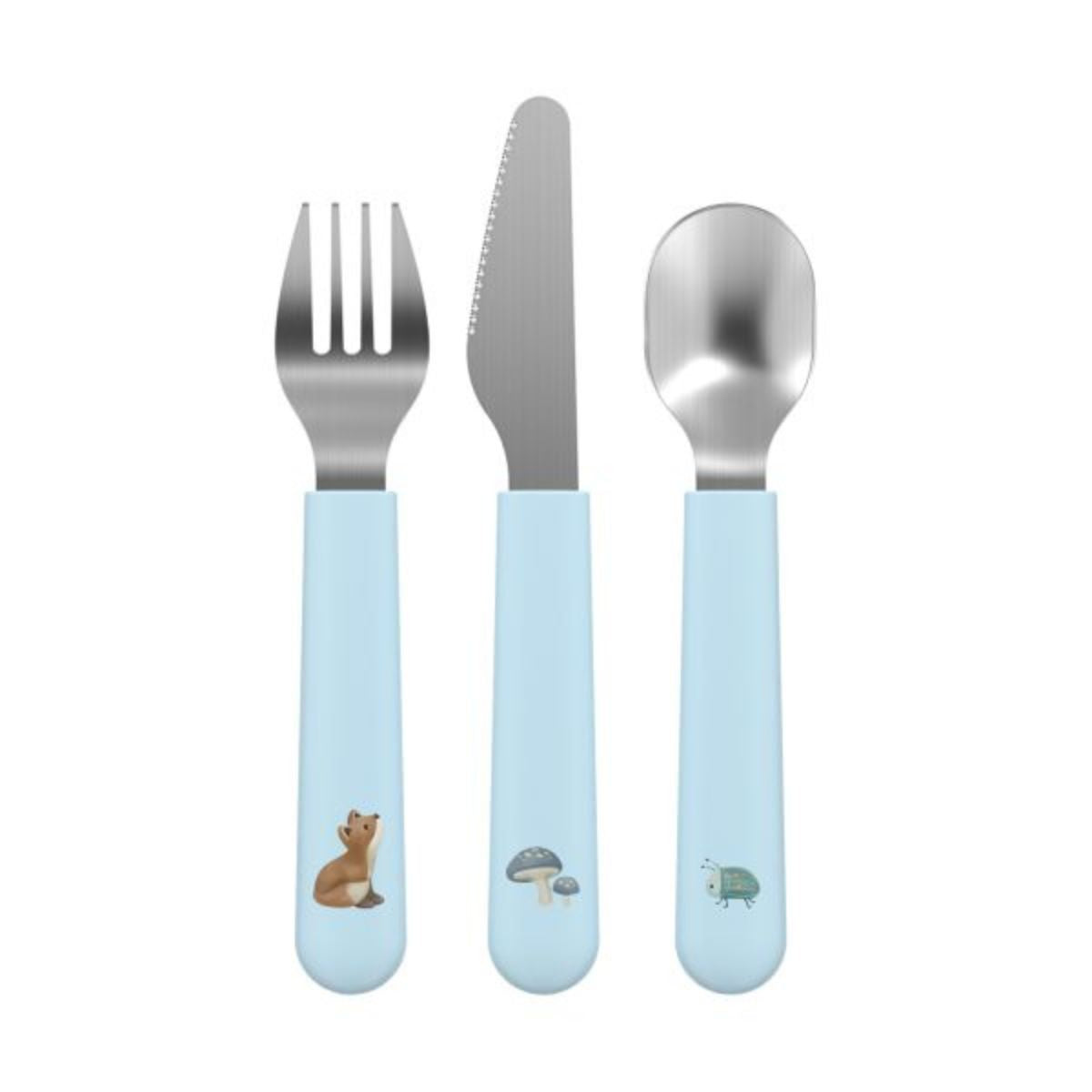 Met de forest friends bestekset van Little Dutch wordt elke maaltijd een feestje. De set bestaat uit een kindvriendelijke vork, mes en lepel – speciaal ontworpen voor kleine handjes die zelfstandig willen leren eten. VanZus