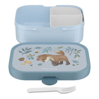 De Little Dutch Mepal forest friends lunchbox is perfect voor een gevarieerde lunch. Met uitneembaar compartiment. Veilig en leuk! Kleur: blauw. VanZus.