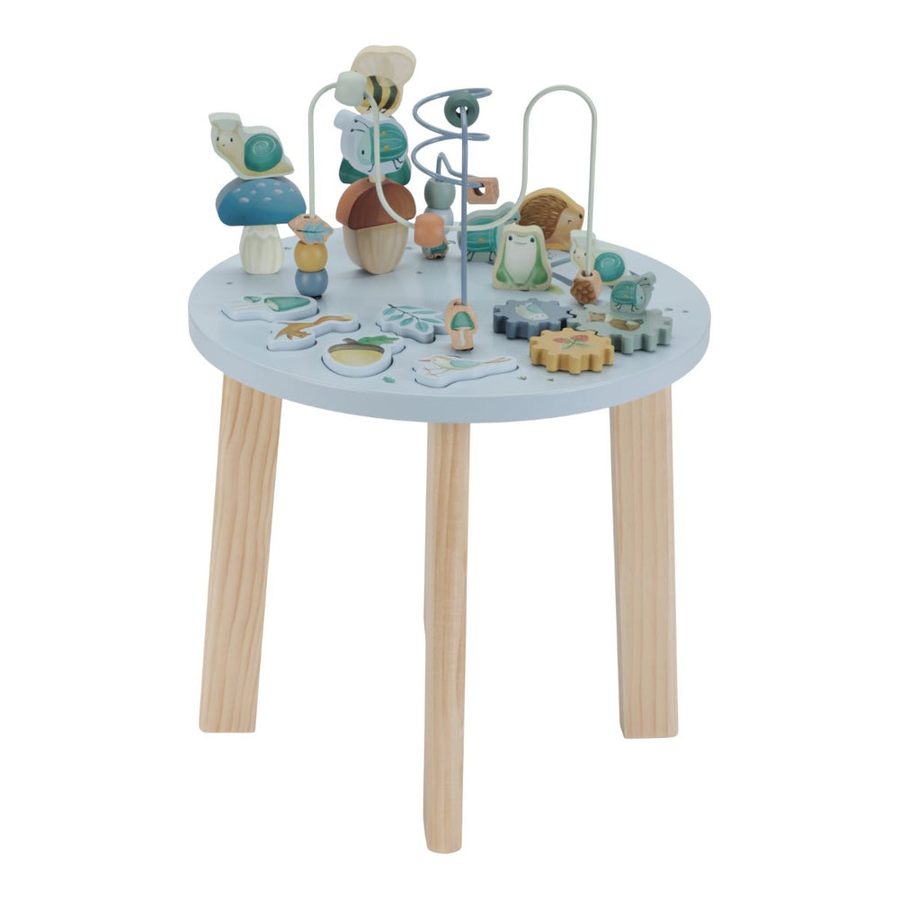 Ontdekken maar met de activiteitentafel uit de collectie forest friends van het merk Little Dutch! Een tafel  vol met leuke spelletjes voor kleine ontdekkers vanaf 12 maanden. Ontwikkelen, spelen en plezier maken. VanZus