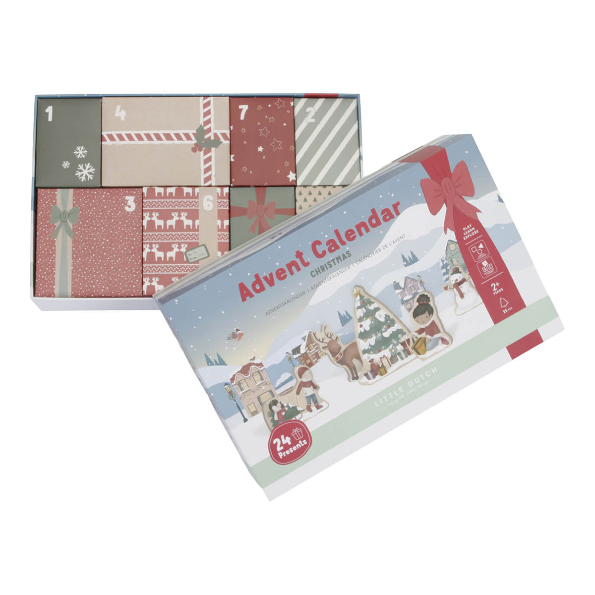 Tel de dagen af tot Kerst met de adventkalender geschenkdoos van Little Dutch! Maak in december elke dag een pakje uit de doos open en bouw je eigen kerstdorp. VanZus