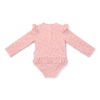 Zwemmen wordt nog leuker met dit lange mouwen badpak in de variant sunny flowers blush van het vrolijke merk Little Dutch. Dit mooie badpak ziet er niet alleen fantastisch uit, hij is ook erg praktisch. VanZus