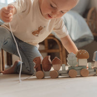 Ontdek de Little Dutch blokkentrein eekhoorn uit de forest friends-collectie! Dit kleurrijke houten speelgoed stimuleert de motoriek en creativiteit van je kleintje. Perfect voor eindeloos speelplezier! VanZus