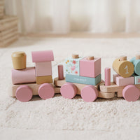 Veel speelplezier met de blokkentrein uit de fairy garden-collectie van Little Dutch. Deze duurzame houten trein stimuleert creativiteit en motoriek met kleurrijke blokken. Een perfect cadeau, vanaf 12 maanden! VanZus 