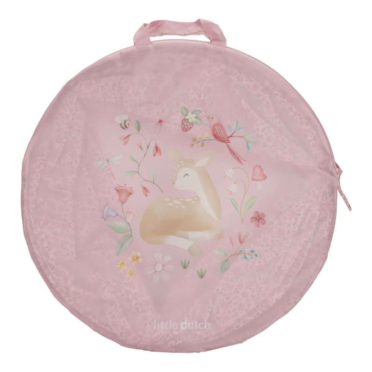 De Little Dutch Fairy Garden kruiptunnel biedt uren speelplezier voor kinderen vanaf 12 maanden. In de kleur roze. Eenvoudig mee te nemen met draagtas. VanZus