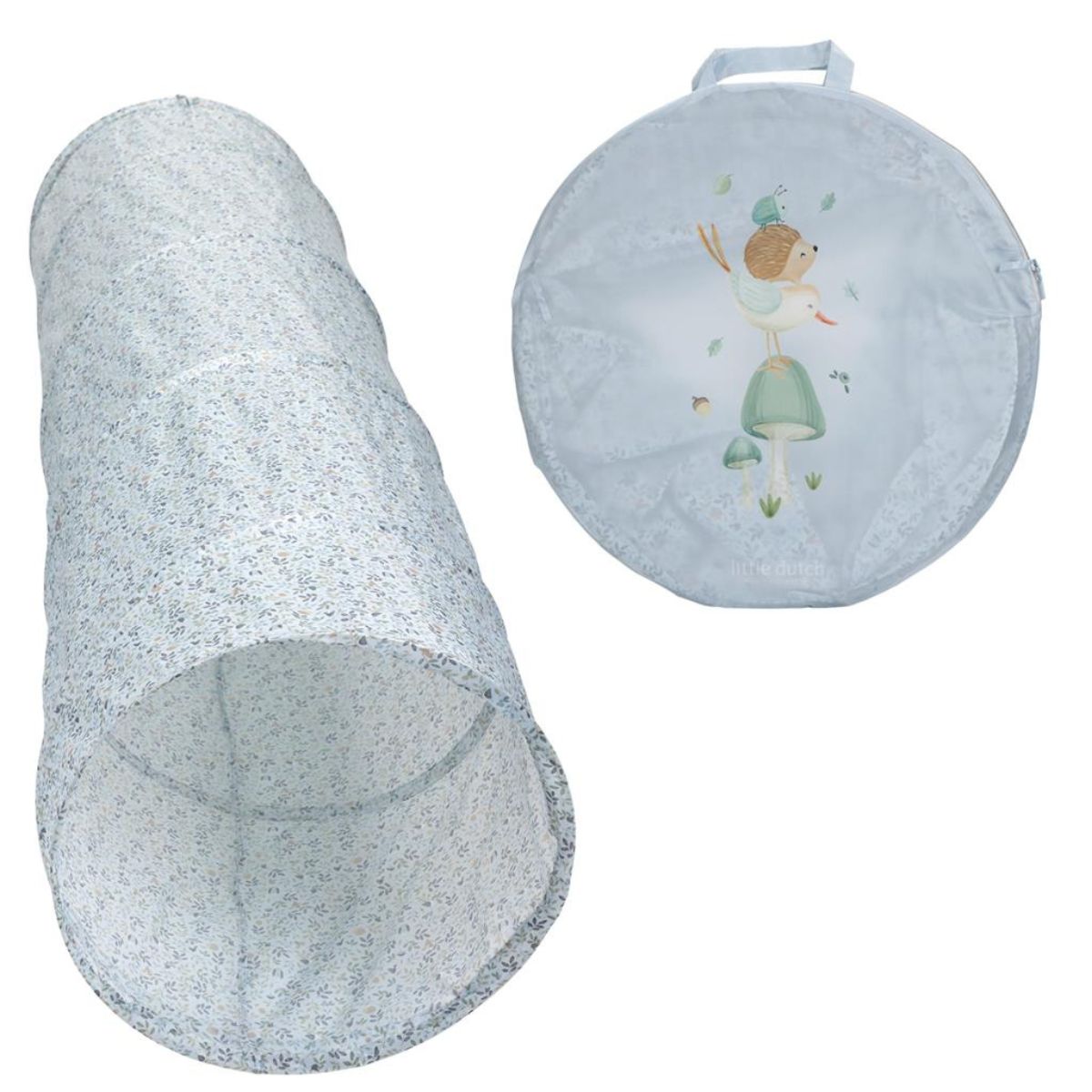 De Little Dutch Forest Friends kruiptunnel biedt urenlang speelplezier. Ideaal voor binnen en buiten, met handige draagtas. In de kleur blauw. 12+ maanden. VanZus