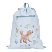 De Little Dutch gymtas Forest Friends is ideaal voor school of sport, met een milieuvriendelijke touch. Gemaakt van gerecycled materiaal. VanZus