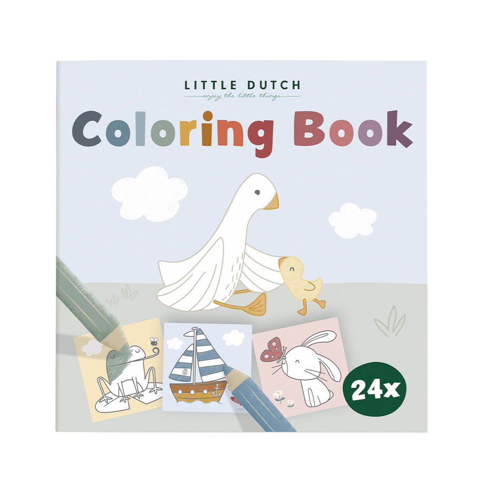 Het is tijd om lekker creatief aan de slag te gaan! Dit kleurboek van Little Dutch van 20 x 20 cm is perfect voor alle kleine kunstenaars. Het kleurboekje is gemaakt van stevig papier en bestaat uit 24 leuke tekeningen die simpel en toch interessant zijn. 