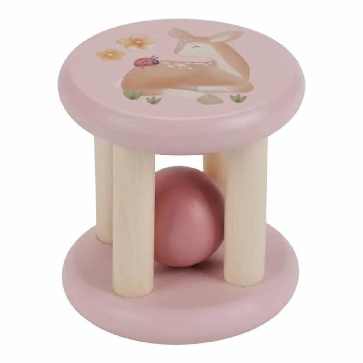 De rammelaar roller uit de fairy garden collectie van het Nederlandse merk Little Dutch is een schattig en stimulerend speeltje voor jouw kleintje. Deze kleurrijke rammelaar heeft een unieke rolvorm en is gemaakt van duurzaam hout. VanZus