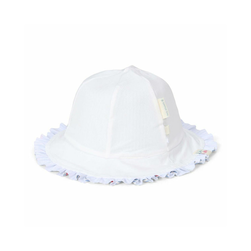 Deze leuke zonnehoed in de variant sunny flowers is van het merk Little Dutch is ideaal voor de zomerse dagen. Dit schattige hoedje is omkeerbaar en is voorzien van een speciale UPF-coating op de stof. VanZus