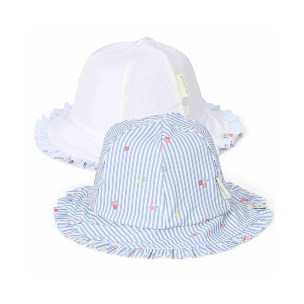 Deze leuke zonnehoed in de variant sunny flowers is van het merk Little Dutch is ideaal voor de zomerse dagen. Dit schattige hoedje is omkeerbaar en is voorzien van een speciale UPF-coating op de stof. VanZus