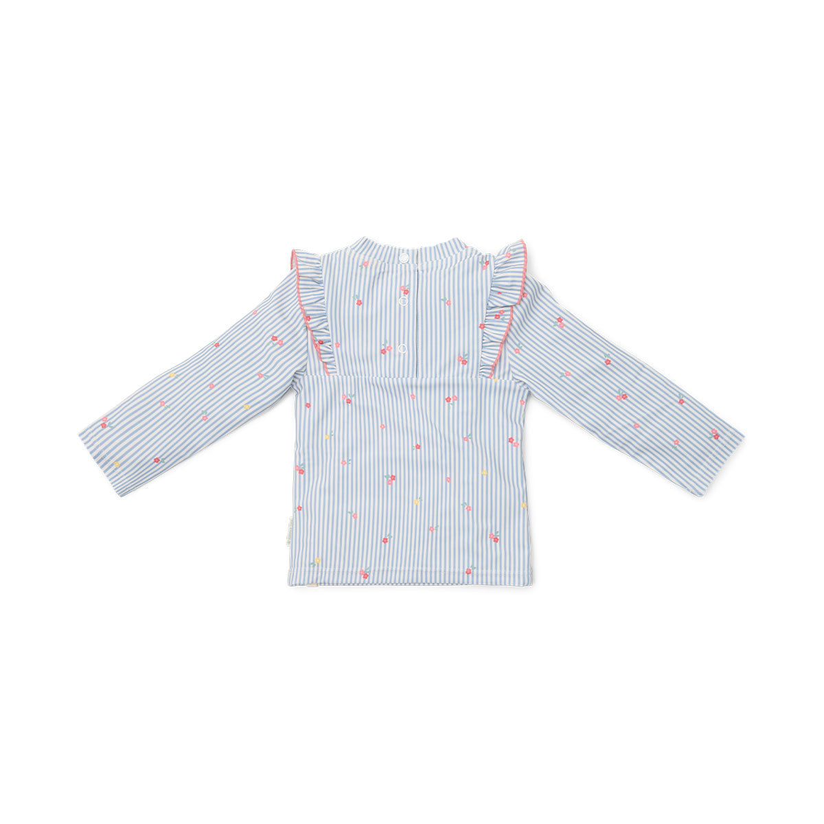 Ben jij klaar voor een dagje waterpret? Dit zwemshirt in de variant sunny flowers blue van Little Dutch met lange mouwen van gerecycled polyester houdt je warm in het water en beschermt je tegen de zon terwijl je de hele dag speelt. VanZus