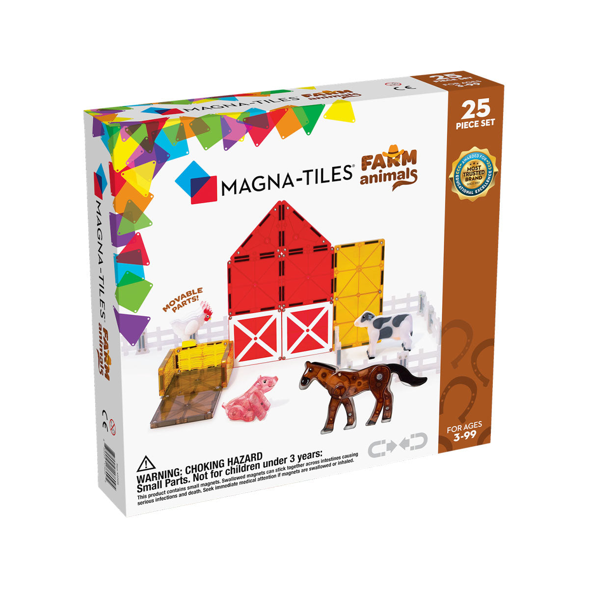 De Magna-Tiles Farm animals set 25 stuks is het perfecte cadeau voor alle kleintjes die dol zijn op boerderijen en dieren. In deze set vind je 4 leuke boerderijdieren; een koe, kip, varken en paard. VanZus.