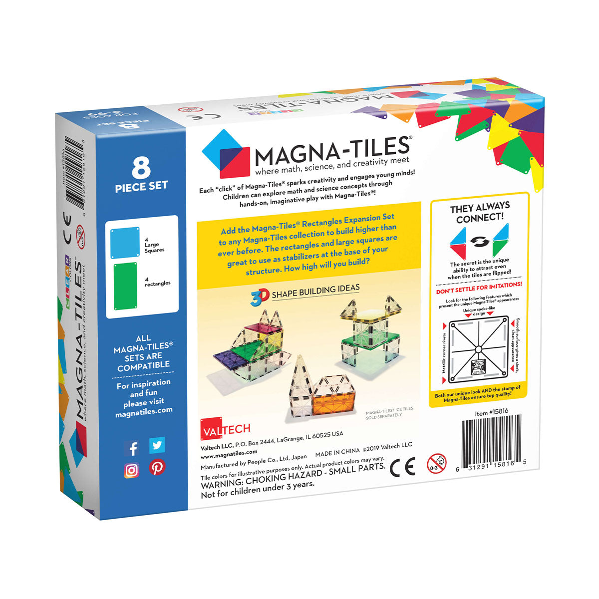Magna-Tiles Rectangles 8 stuks Expansion Set