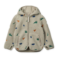 Je kind blijft lekker warm met de Liewood mara fleejas met oortjes in de variant dinosaur/mist embroidery! Deze leuke fleecejas voor kinderen is geschikt voor alle avonturen in de buitenlucht. VanZus