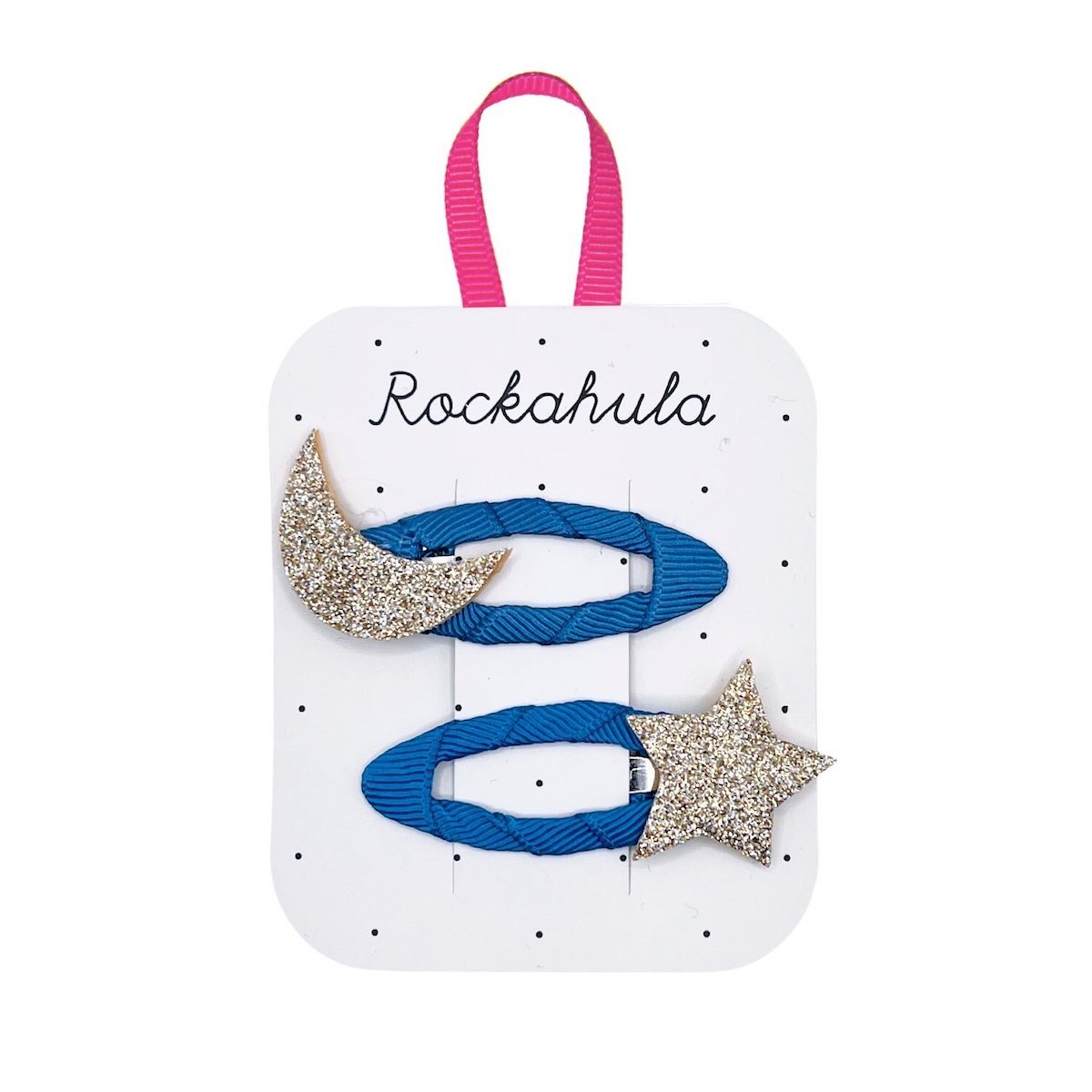 Kijk hoe schattig de starry skies speldjes van het Engelse merk Rockahula zijn. Deze vrolijke set van 2 haar speldjes is een echte eyecatcher in de haren van jouw kindje. VanZus