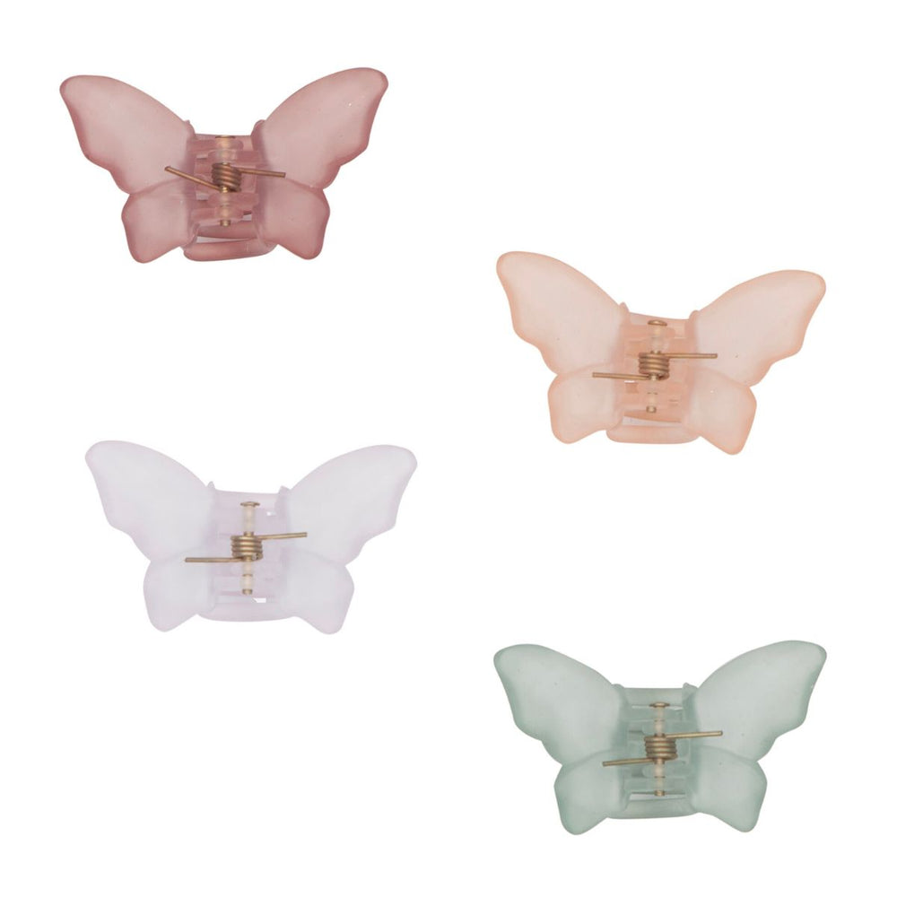 De perfecte haaraccessoire: de frosted butterfly clipjes van het merk Mimi & Lula. Houd de haren uit het gezicht en maak mooie creaties met deze haarclips in de vorm van een vlinder. In vier kleuren. VanZus