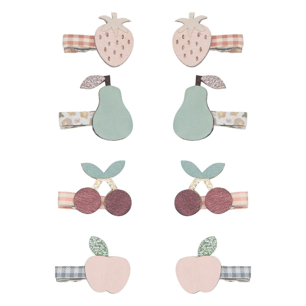 Houdt de haren van je kindje op een stijlvolle manier uit het gezicht met de fruit mini haarspeldjes van Mimi & Lula. Deze lieve en comfortabele haaraccessoires zijn ideaal voor elke gelegenheid. VanZus