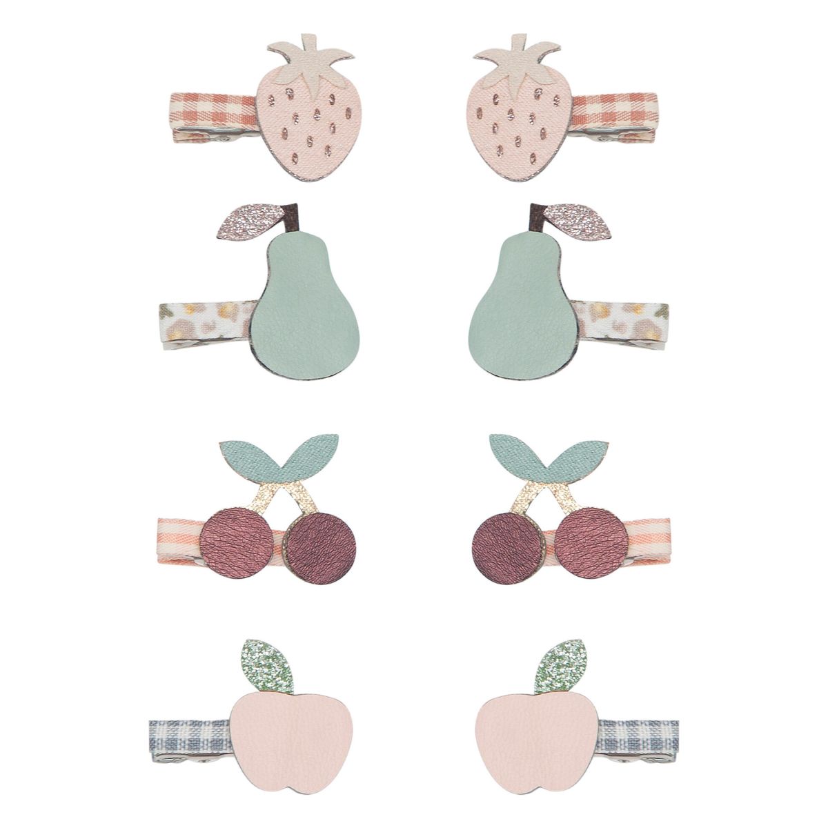 Houdt de haren van je kindje op een stijlvolle manier uit het gezicht met de fruit mini haarspeldjes van Mimi & Lula. Deze lieve en comfortabele haaraccessoires zijn ideaal voor elke gelegenheid. VanZus