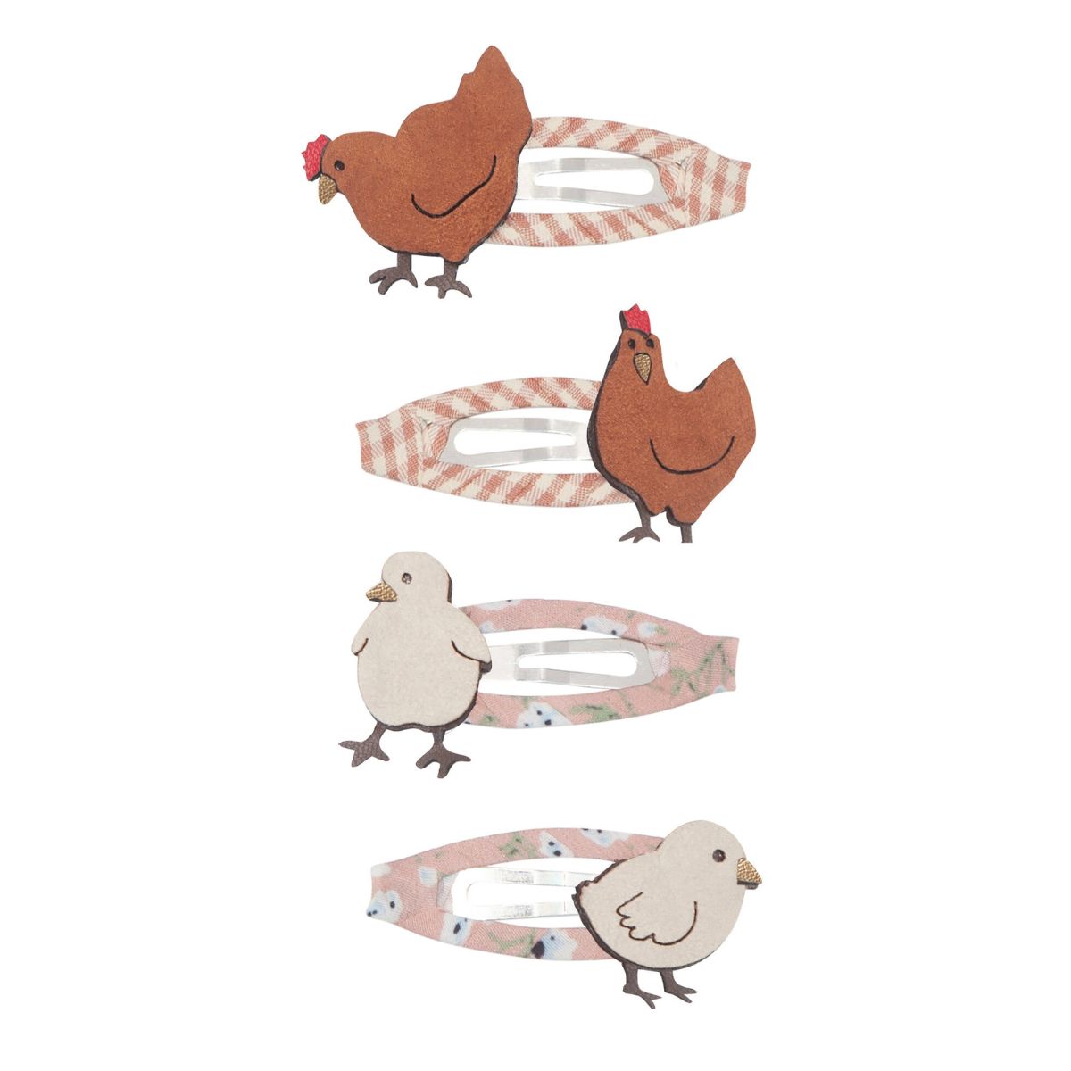 Stijlvol & cute: de mother hen haarspeldjes van Mimi & Lula. Deze lieve haaraccessoires zijn versierd met kippen en kuikentjes en gekleurde stof met lieve print. Voor elke gelegenheid. VanZus