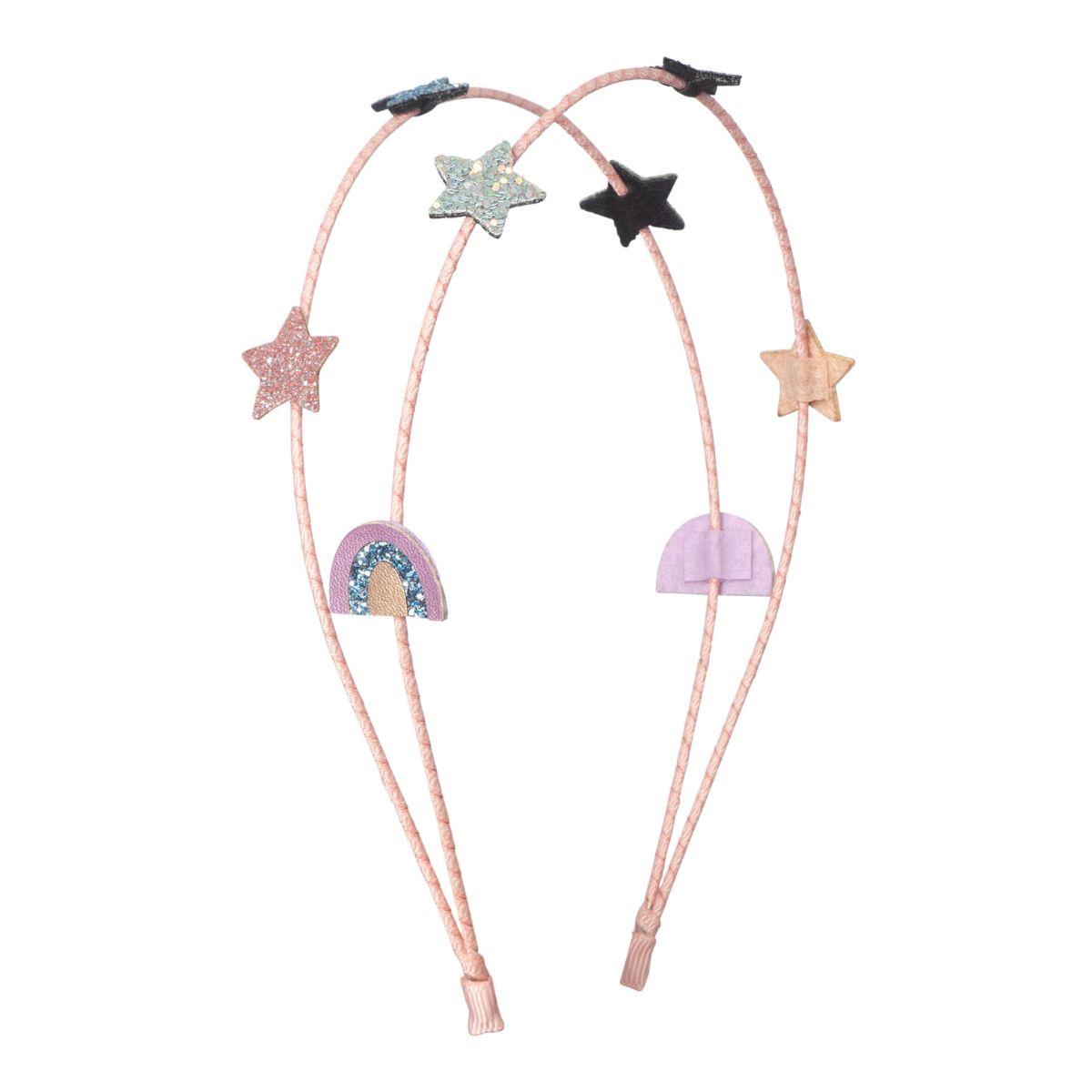 Perfect voor elke gelegenheid: de rainbow & star double haarband van Mimi & Lula. Voeg een vleugje magie toe met deze haaraccessoire met sterren en regenbogen. Met dubbele band voor extra comfort en stabiliteit. VanZus