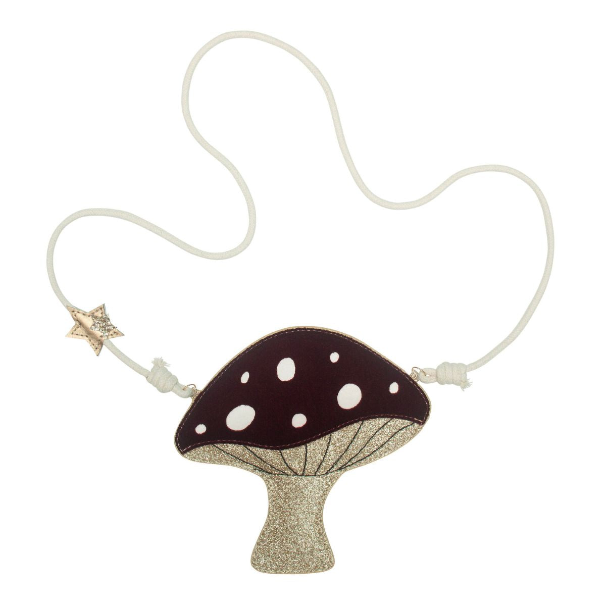 Perfect voor het meenemen van kleine spulletjes: toadstool tasje van Mimi & Lula. Gedetailleerd met een paddenstoel en mooie accenten. Met ritssluiting en schouderketting . Geschikt vanaf 3 jaar. VanZus