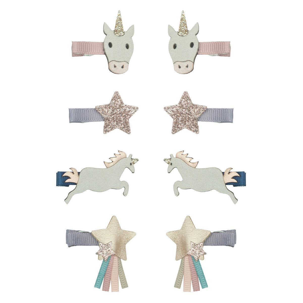 Houdt de haren van je kindje op een stijlvolle manier uit het gezicht met de unicorn mini haarspeldjes set van Mimi & Lula. Deze lieve en schitterende haaraccessoires zijn ideaal voor elke gelegenheid. VanZus