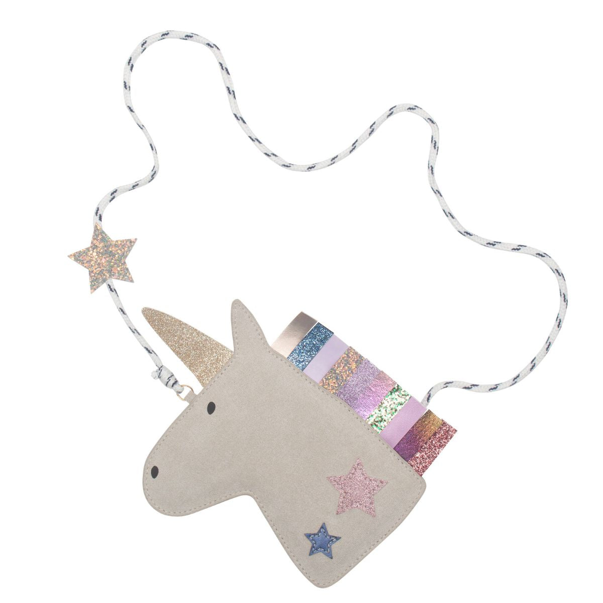 Perfect voor het meenemen van kleine spulletjes: unicorn tasje van Mimi & Lula. Gedetailleerd met een eenhoorn en mooie accenten. Met ritssluiting en schouderketting . Geschikt vanaf 3 jaar. VanZus