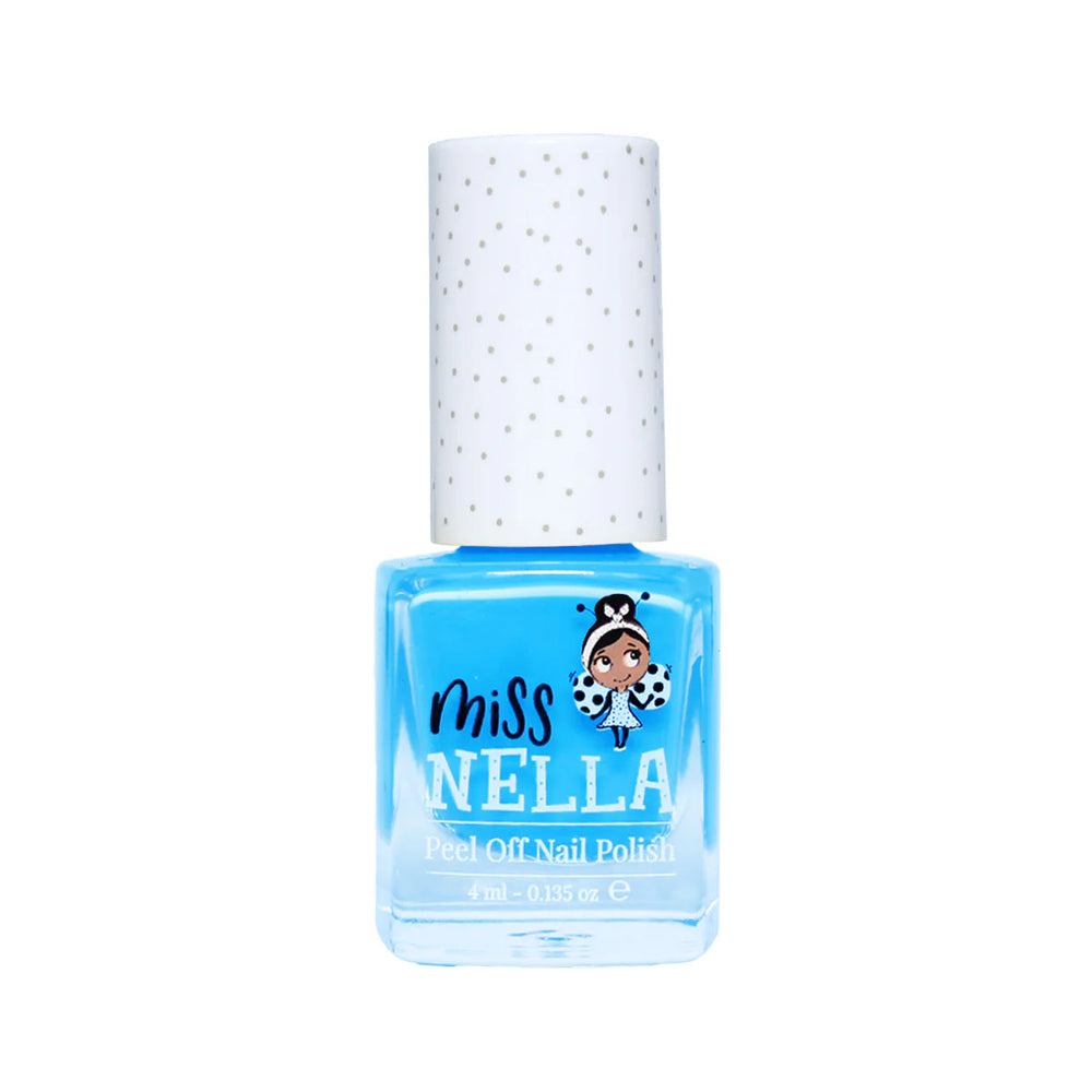 Laat de nageltjes van jouw kindje shinen met de nagellak mermaid blue van het merk Miss Nella. De peel off nagellak is speciaal ontworpen voor kinderen en is vrij van chemicaliën. In verschillende kleuren. VanZus