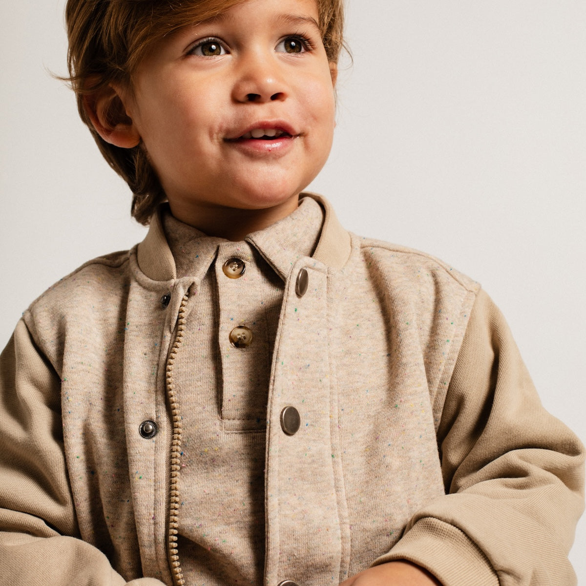 Baje Studio morrens jasje sand melange multicolor