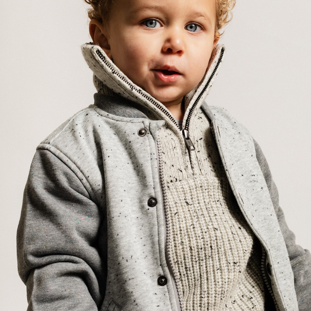Baje Studio morrens jasje grey melange multicolor