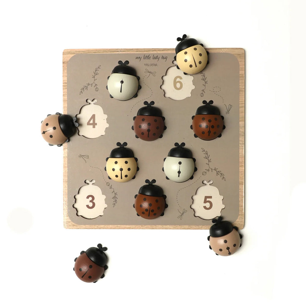 Gegarandeerd veel speelplezier met de puzzel XL my ladies van Mrs Ertha. Zorg ervoor dat de lieveheersbeestjes in de juiste volgorde komen te liggen door kleuren of cijfers te matchen. Spelenderwijs leren tellen. Vanaf 3 jaar. VanZus